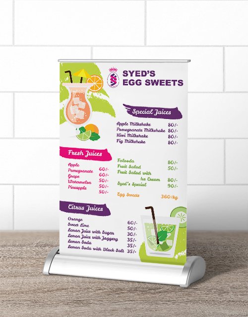 table menu card design